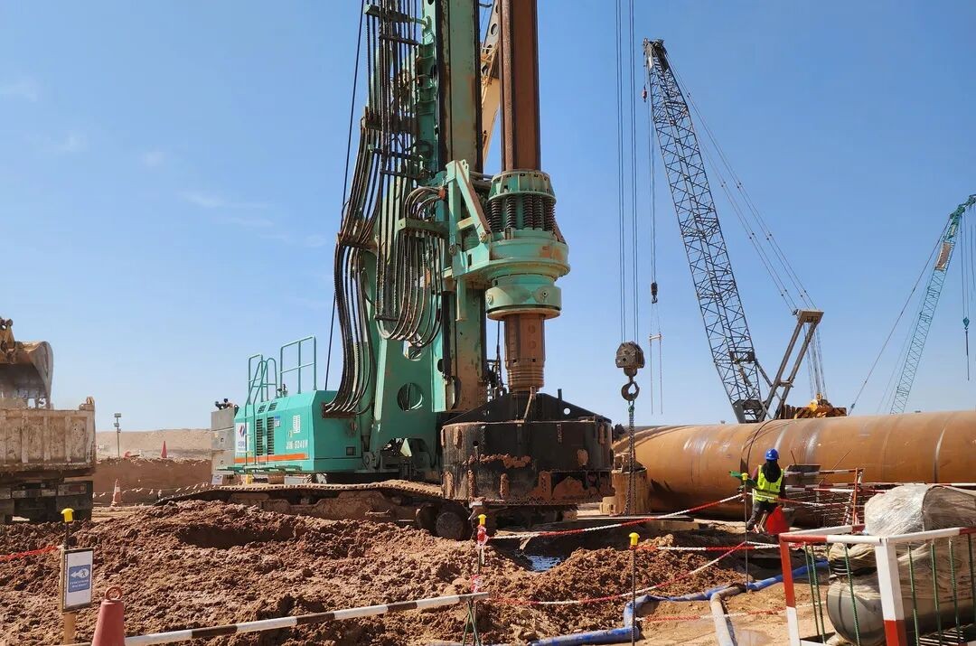 中国水电基础局携手上海金泰，共筑中东基建新里程碑106.16米超深桩